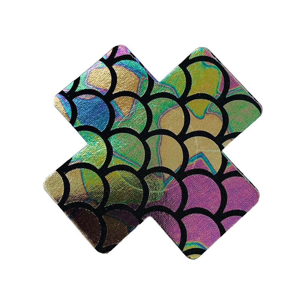 Colorful Iridescent Fish Scale X Nipple Pasties Set